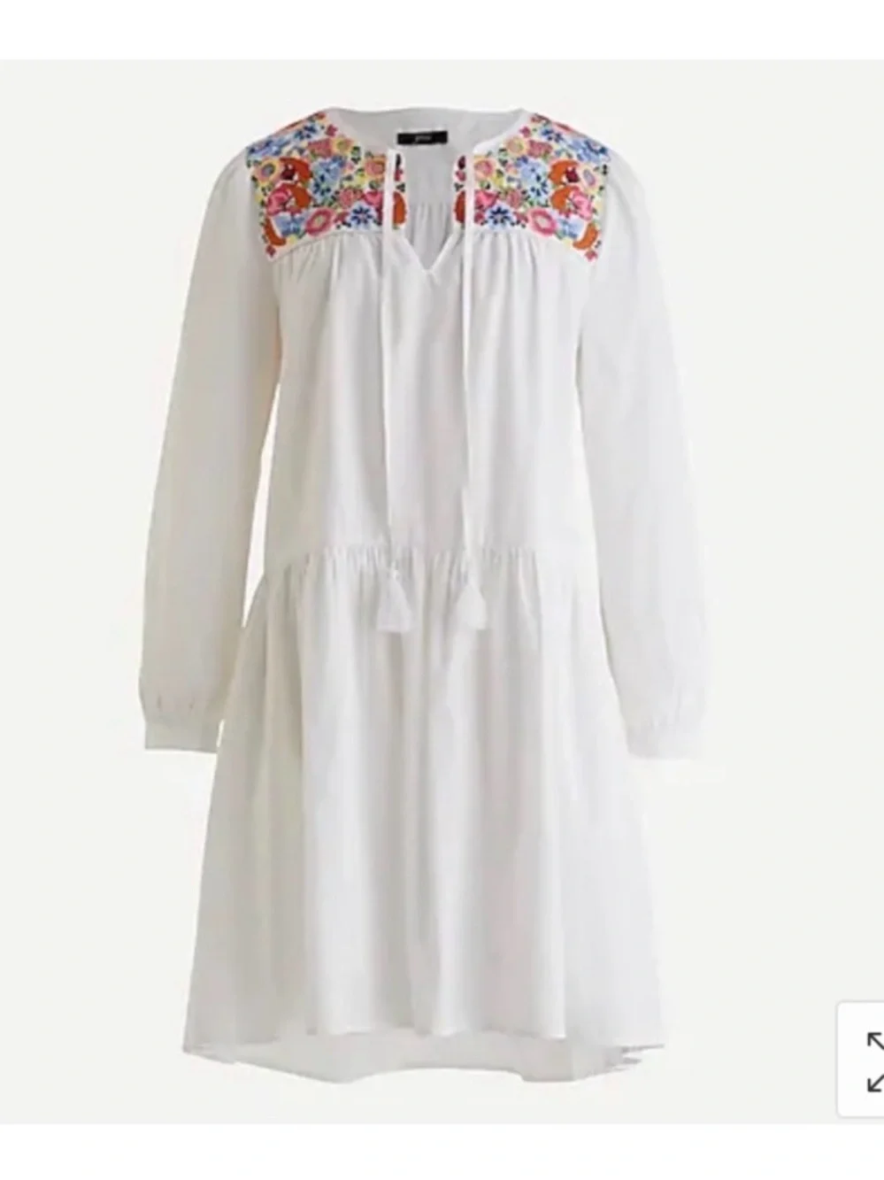 J.‎ Crew Embroidered Farmers Market Poplin Dress medium
